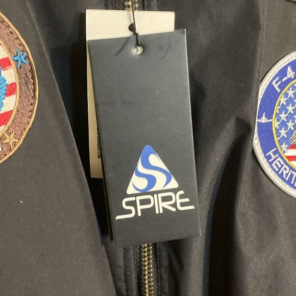 SPIRE Mens Flight Bomber Jacket Fighter Pilot Uniform Coat Patches 2xL - Picture 10 of 11
